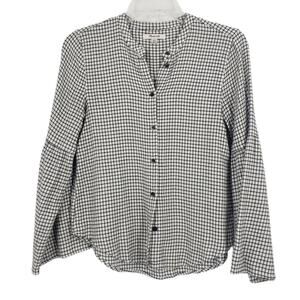 Madewell White Black Plaid Button Down Top XXS